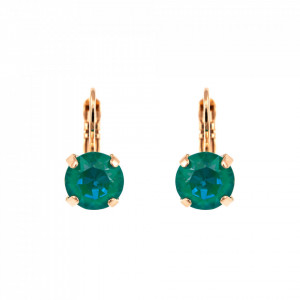 Cercei placati cu Aur roz de 24K, cu cristale Swarovski, Nightfall | 1440-142RG6-Verde-5764