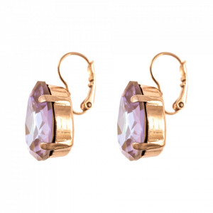 Cercei placati cu Aur roz de 24K, cu cristale Swarovski, Cappuccino DeLite | 1098/5-148RG6-Multicolor-2134