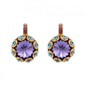 Cercei placati cu Aur roz de 24K, cu cristale Swarovski, Cotton Candy - The Sweet Life | 1386-144RG6-Multicolor-5524