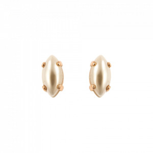 Cercei placati cu Aur roz de 24K, cu cristale Swarovski, Crystal Pearl's | 1633/51-139RG2-Alb-6164