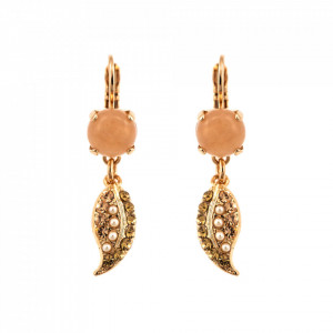 Cercei placati cu Aur roz de 24K, cu cristale Swarovski, Earl Grey | 1143-1132RG6-Gri/Bej-9084