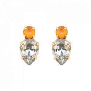 Cercei placati cu Aur roz de 24K, cu cristale Swarovski, Gardenia | 1030/6-1913RG2-Multicolor-1364