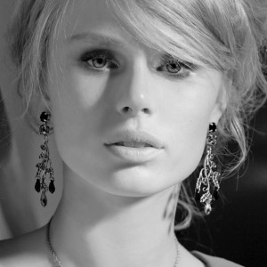 Cercei placati cu Aur roz de 24K, cu cristale Swarovski, Jackie | 1155/1-39132RG6-Bej-5684