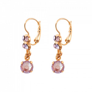 Cercei placati cu Aur roz de 24K, cu cristale Swarovski, Lavender | 1535-1910RG6-Multicolor-6484