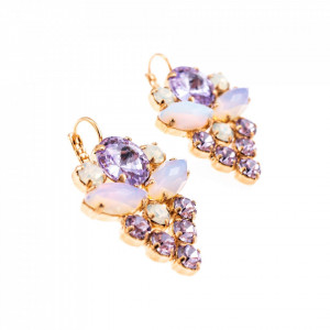 Cercei placati cu Aur roz de 24K, cu cristale Swarovski, Purple Rain | 1037R/1-M83371RG6-Multicolor-1764