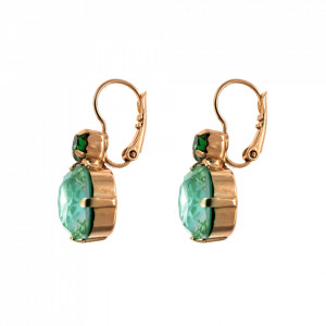 Cercei placati cu Aur roz de 24K, cu cristale Swarovski, Silky Sage DeLite | 1326/1-373169RG6-Verde-5794