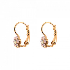 Cercei placati cu Aur roz de 24K, cu cristale Swarovski, Tiara Day | 1166/1-2333RG6-Alb/Roz-8954