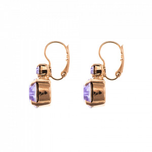 Cercei placati cu Aur roz de 24K, cu cristale Swarovski, Violet - Colors | 1037-371371RG6-Mov-1744