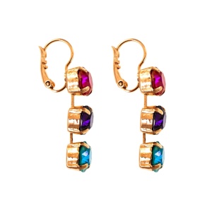 Cercei placati cu Aur roz de 24K, cu cristale Swarovski, Candy | 1440/1-168-1RG6