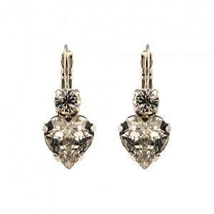 Cercei placati cu rodiu, cu cristale Swarovski, Aura | 1100/3-001001RO6-Transparent-1914