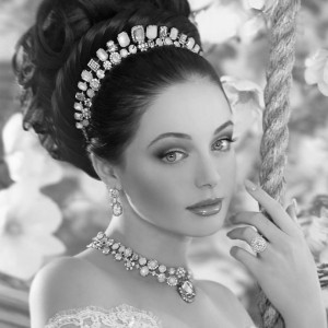 Colier placat cu Aur roz de 24K, cu cristale Swarovski, Forever | 3040/7-5087RG-Alb-6684