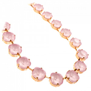 Colier placat cu Aur roz de 24K, cu cristale Swarovski, Powder Rose | 3326-121121RG-Roz-6664