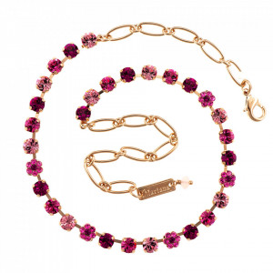 Colier placat cu Aur roz de 24K, cu cristale Swarovski, Camelia | 3008/2-5022RG-Multicolor-6624