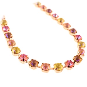 Colier placat cu Aur roz de 24K, cu cristale Swarovski, Candy | 3430-136-1RG