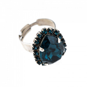 Inel placat cu Argint 925, cu cristale Swarovski, Nightfall | 7098-1069SP-Albastru-7574