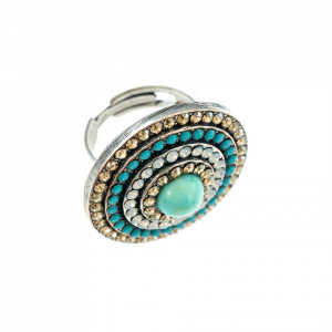Inel placat cu Argint 925, cu cristale Swarovski, Sapphire Sky | 7078-M807SP-Multicolor-7514