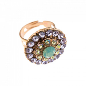 Inel placat cu Aur roz de 24K, cu cristale Swarovski, California Dreaming | 7131/1-1063RG-Multicolor-7664
