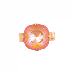 Inel placat cu Aur roz de 24K, cu cristale Swarovski, Gardenia | 7326/4-140RG-Portocaliu-7914