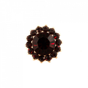 Inel placat cu Aur roz de 24K, cu cristale Swarovski, Lady In Red | 7023-208208RG-Rosu-7434