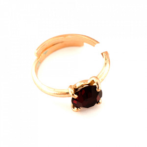 Inel placat cu Aur roz de 24K, cu cristale Swarovski, Lady In Red | 7606-208RG-Rosu-7684