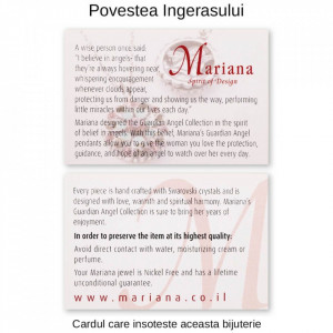 Pandantiv cu lant placat cu Argint 925, cu cristale Swarovski, Guardian Angel | 5212-747SP-Negru-7304