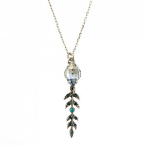 Pandantiv cu lant placat cu Argint 925, cu cristale Swarovski, Nightfall | 5628-1114SP-Albastru-6994