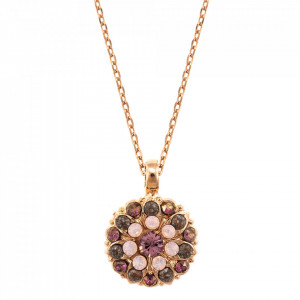 Pandantiv cu lant placat cu Aur roz de 24K, cu cristale Swarovski, Guardian Angel | 5212-1022RG-Roz-6794