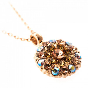 Pandantiv cu lant placat cu Aur roz de 24K, cu cristale Swarovski, Guardian Angel | 5212-362RG-Auriu-7254