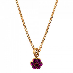 Pandantiv cu lant placat cu Aur roz de 24K, cu cristale Swarovski, FireFly | 5166/10-2140RG-Multicolor-8964