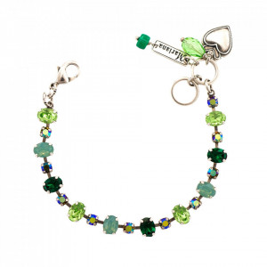 Bratara placata cu Argint 925, cu cristale Swarovski, Fern | 4508/1-2143SP-Verde-1185