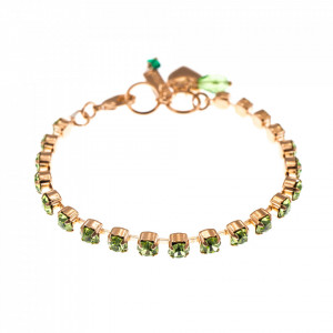 Bratara placata cu Aur roz de 24K, cu cristale Swarovski, August Lucky Birthstone | 4000-214214RG-Verde-1125