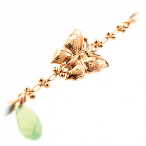 Bratara placata cu Aur roz de 24K, cu cristale Swarovski, Fern | 4622-294RG-Verde-1605