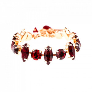 Bratara placata cu Aur roz de 24K, cu cristale Swarovski, Lady In Red | 4143/1-1070RG-Rosu-1425