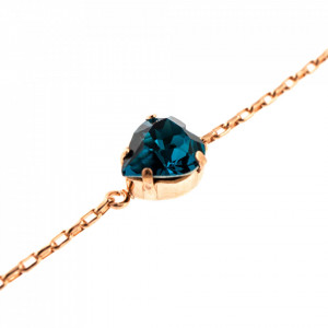 Bratara placata cu Aur roz de 24K, cu cristale Swarovski, Nightfall | 4100/2-207RG-Albastru-1395