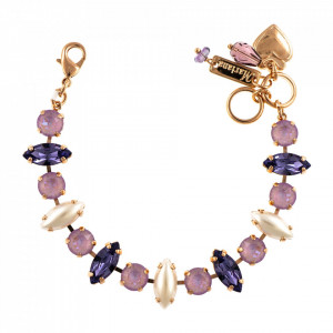 Bratara placata cu Aur roz de 24K, cu cristale Swarovski, Romance | 4143/1-139-10RG-Mov-975