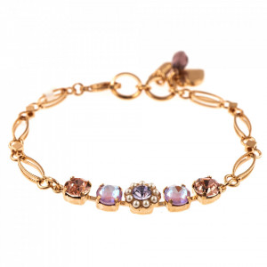 Bratara placata cu Aur roz de 24K, cu cristale Swarovski, Romance | 4352/2-139-10RG-Multicolor-1525