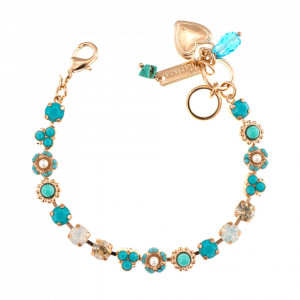 Bratara placata cu Aur roz de 24K, cu cristale Swarovski, Sapphire Sky | 4028-807RG-Multicolor-1025