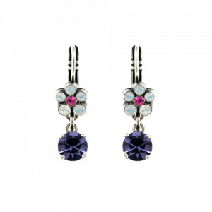 Cercei placati cu Argint 925, cu cristale Swarovski, Flower Power | 1152/3-803SP6-Multicolor-5305