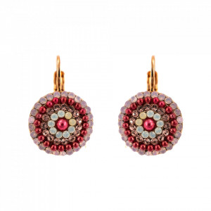 Cercei placati cu Aur roz de 24K, cu cristale Swarovski, Antigua | 1193-223-1RG6-Roz-5485