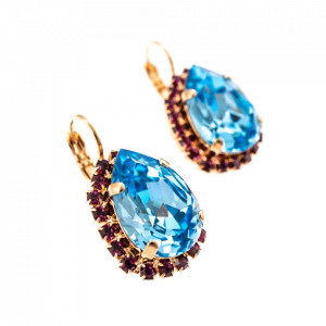 Cercei placati cu Aur roz de 24K, cu cristale Swarovski, Cotton Candy - The Sweet Life | 1098/3-144RG6-Multicolor-2125