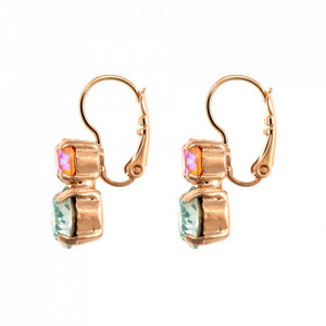 Cercei placati cu Aur roz de 24K, cu cristale Swarovski, Gardenia | 1191-1913RG6-Multicolor-5785