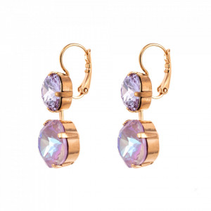 Cercei placati cu Aur roz de 24K, cu cristale Swarovski, Lavender | 1326/8-1910RG6-Multicolor-5825