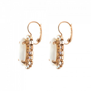 Cercei placati cu Aur roz de 24K, cu cristale Swarovski, Seashell | 1090/1-M1201RG6-Alb-2115