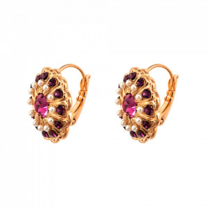 Cercei placati cu Aur roz de 24K, cu cristale originale, Take my Breath Away| 1189-1156RG6