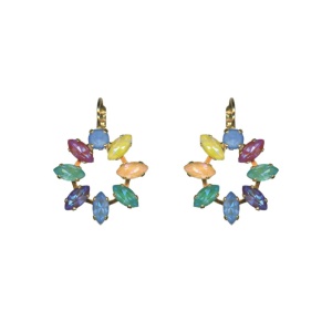 Cercei placati cu Aur roz de 24K, cu cristale Swarovski, Candy | 1633/3-168-1RG6