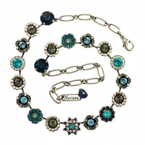 Colier placat cu Argint 925, cu cristale Swarovski, Nightfall | 3123-1114SP-Albastru-6745