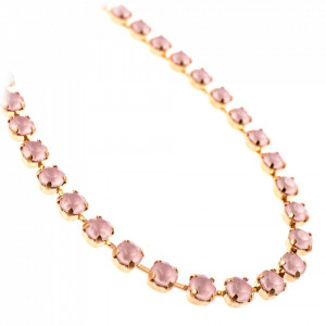 Colier placat cu Aur roz de 24K, cu cristale Swarovski, Powder Rose | 3430-121121RG-Roz-6715