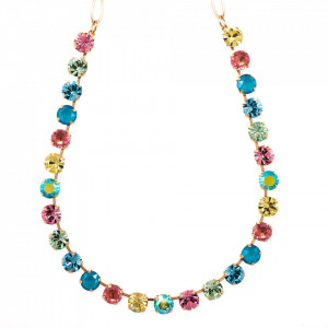 Colier placat cu Aur roz de 24K, cu cristale Swarovski, Spring Flowers | 3252-2141RG-Multicolor-6165