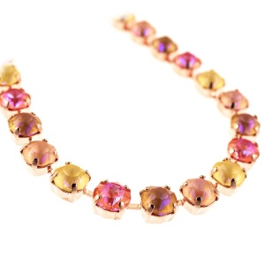 Colier placat cu Aur roz de 24K, cu cristale Swarovski, Candy | 3252-136-1RG