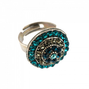 Inel placat cu Argint 925, cu cristale Swarovski, Nightfall | 7408/1-1114SP-Albastru-7575